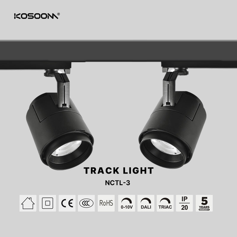 Accessoire lumineux à lentille 20W, haute luminosité1850 LM taille compacte - NCTL-3-800-KOSOOM-Spots sur rail