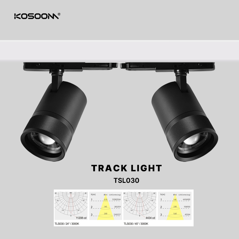 Ajustable Poutre Angle COB Anti-éblouissement Gradation LED Spots sur rail pour les conceptions commerciales TLSZ030 kosoom-Spots sur rail-Custom Products