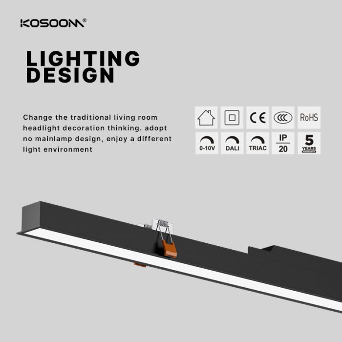 Lumière LED Efficacité énergétique SL926G Luminaire Linéaire 30W 3000lm Kosoom-Luminaire Linéaire