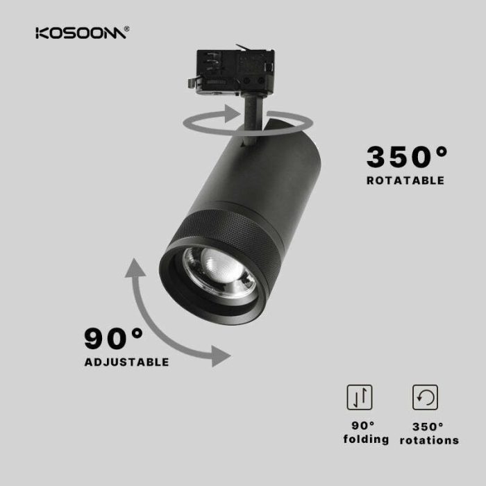 LED à lentille de haute précision 15W 900-1250 Lumens Angle de rayonnement ajustable 20°-55° - TLD06215 - Kosoom-Spots sur rail