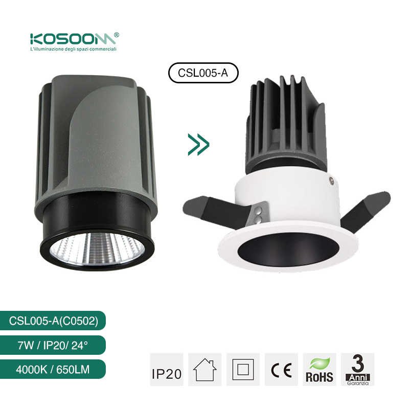 Downlight encastré LED Éclairage commercial 7W 3000K CSL005-A Noir-C0501- Kosoom-Spots