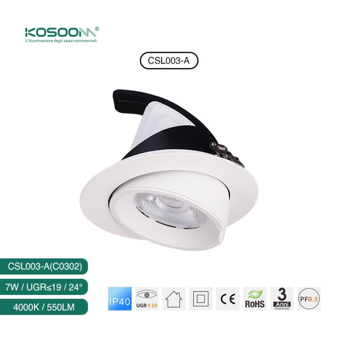 C0301 Downlights à LED ajustables IP40 7W 3000K 500LM CSL003-A Kosoom-Downlights