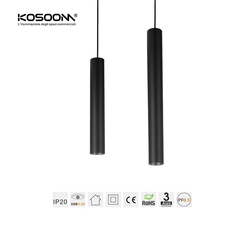 I0106N 10W 3000K 570LM Lumières suspensions LED Noir en forme de cylindre CSL001-M Kosoom-Suspensions LED