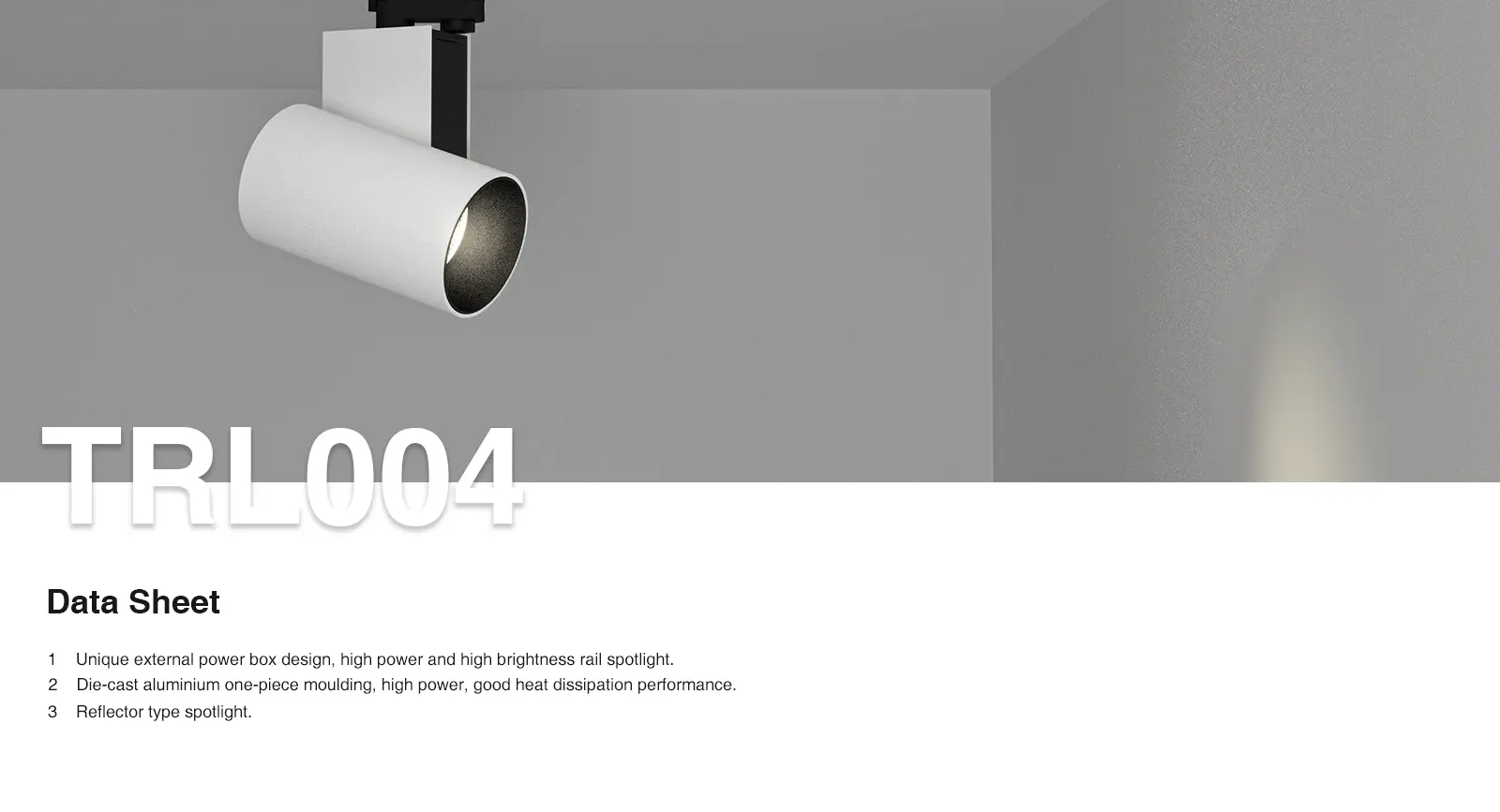 50W 3000K Blanc Spot sur rail LED CRI≥90 3190LM Angle de rayonnement 55˚ TRL004-T0401N-Kosoom-Spot sur rail pour bar--01