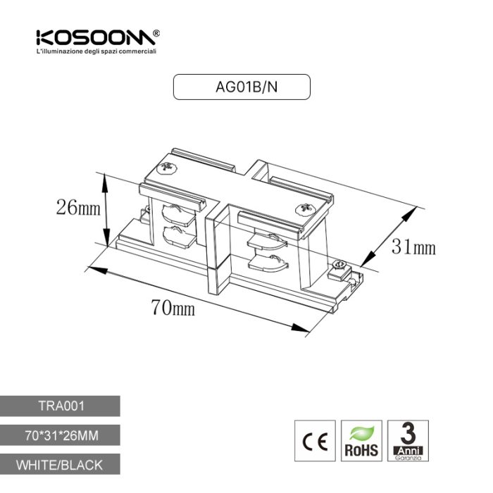 Épissure linéaire miniature carrée à quatre fils TRA001-AG01B Kosoom-Accessoires
