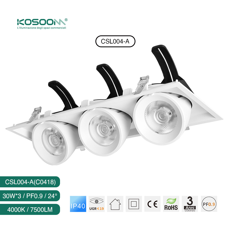 C0417 LED Downlights Acheter en vrac 30W*3 3000K 7050LM CSL004-A KOSOOM-Spots