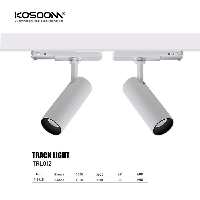 Spot sur Rail 30W LED Blanc T1201B 3000K CRI>=90 2270LM TRL012- Kosoom-Spots sur rail