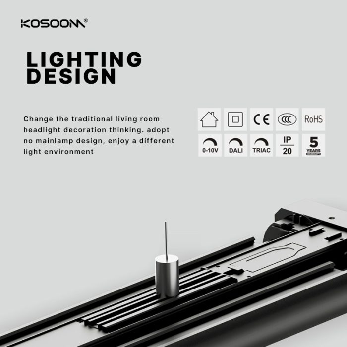 Eclairage linéaire LED 580mm Modèle Simple Simple Offset 15W 1700LM SL992B-15W- KOSOOM-Luminaire Linéaire