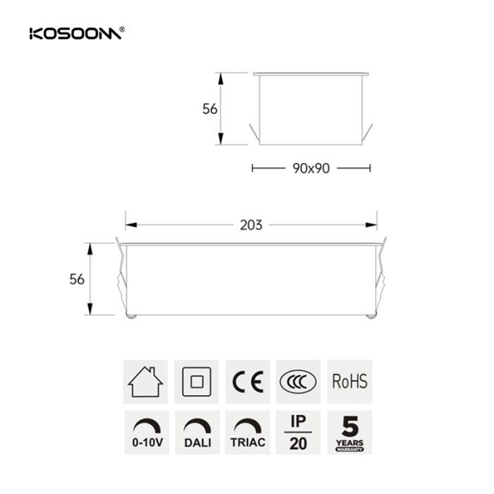 SMJM09 36W 3100LM Personnalisable Commercial LED Downlights SMJ Kosoom-Downlights