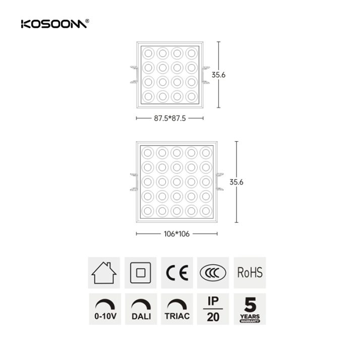 SMXT04 LED Downlight Commercial Personnalisable SMX Kosoom-Downlights