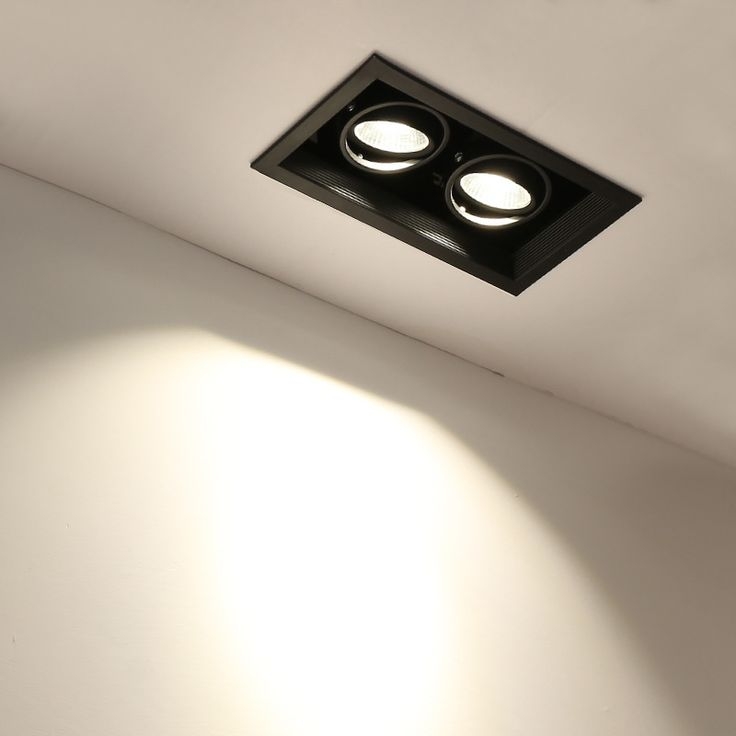 Types d'ampoules LED : comment choisir la meilleure ampoule LED-À propos de l'éclairage--Indoor LedLight Single Double headed Lamp COB Spotlight Embedded Grille Square Ceiling Downlight 副本