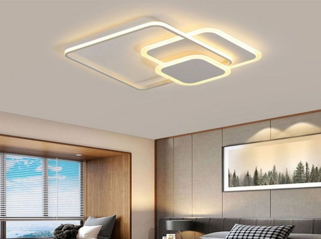 Quels sont les avantages des plafonniers LED ?-À propos de l'éclairage--Square Frames LED Flush Mount Decorative Ceiling Light Bedroom Liv 副本 副本 1